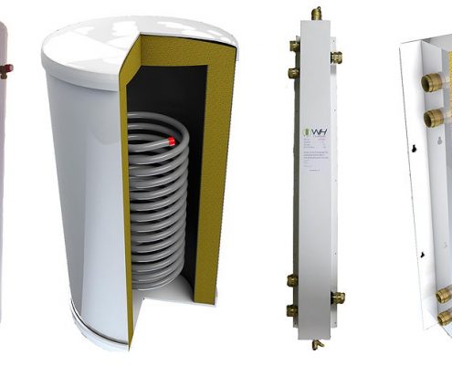 Examples of WH Cylinders steel cased hot water cylinders with high-density polyurethane injection insulation.