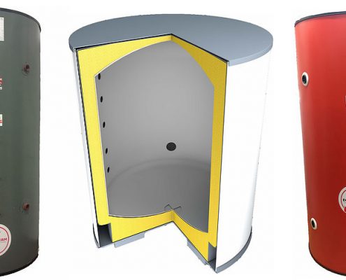 Large commercial calorifiers by World Heat, featuring polyurethane injection insulation and durable cased finishes.